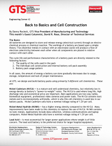 Back to Basics and Cell Construction
