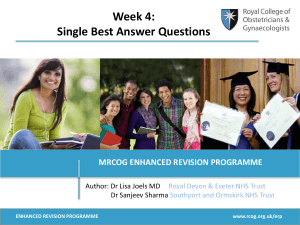 Week 4: Single Best Answer Questions