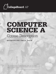 AP Computer Science A Course Description