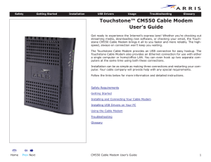 Touchstone™ CM550 Cable Modem User`s Guide