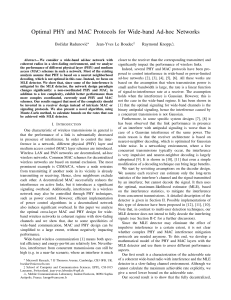 Optimal PHY and MAC Protocols for Wide-Band Ad-Hoc