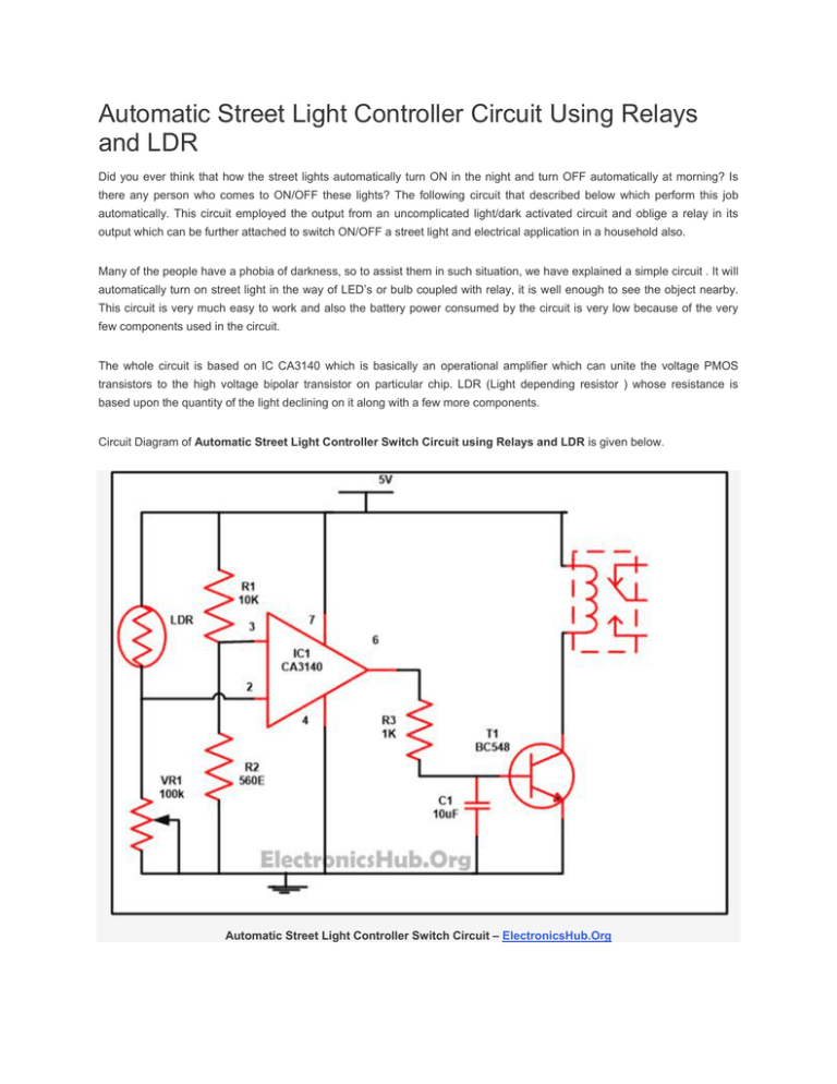Ldr Circuit Diagram With Relay