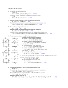 CHAPTER 26 – DC Circuits