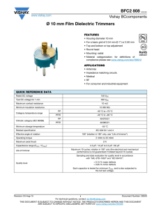 BFC2 808 ..... Ø 10 mm Film Dielectric Trimmers