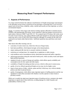 Measuring Road Transport Performance