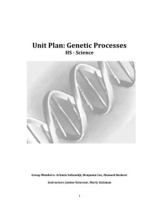 Unit Plan - Genetic Processes