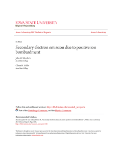 Secondary electron emission due to positive ion bombardment