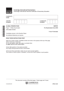 2018 Paper 1 Specimen Paper - Cambridge International