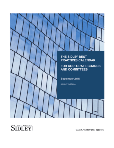 the sidley best practices calendar for corporate