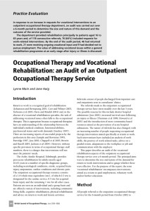 Occupational Therapy and Vocational Rehabilitation: an Audit of an