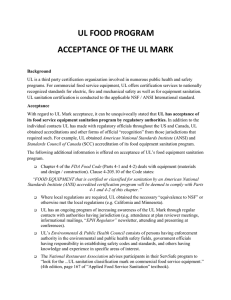 ul food program acceptance of the ul mark