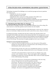 STRATEGIES FOR ANSWERING READING QUESTIONS