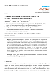 A Critical Review of Wireless Power Transfer via Strongly Coupled