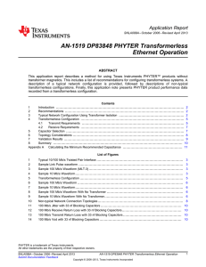 AN-1519 DP83848 PHYTER® Transformerless