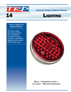 TRP PARTS CATALOG - LIGHTING CHAPTER