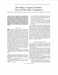 The impact of signal transition time on path delay computation