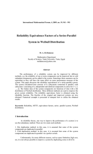 Reliability equivalence factors of a series-parallel system in