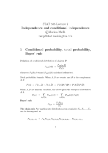 STAT 535 Lecture 2 Independence and conditional independence c