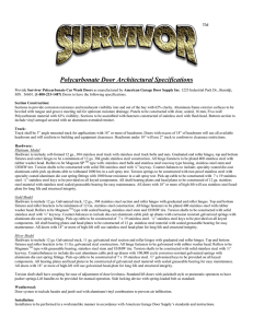 Polycarbonate Door Architectural Specifications