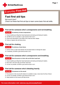 Fast first aid tips continued
