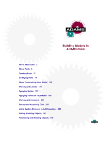 Building Models in ADAMS/View - Mechanical and Mechatronics