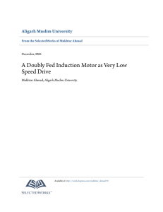 A Doubly Fed Induction Motor as Very Low Speed Drive