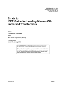 Errata to IEEE Guide for Loading Mineral-Oil