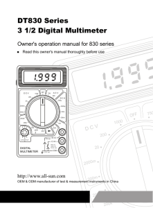 DT830 Series 3 1/2 Digital Multimeter