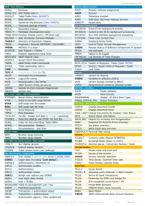 List of Useful SAP Tables: ABAP, Data Dictionary, SAP-FI and SAP-CO