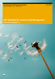 SAP Standard for Custom Code Management