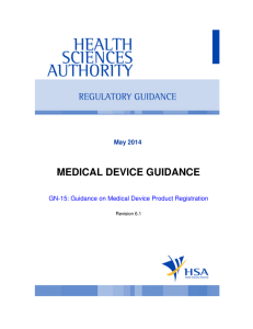 GN-15-R6.1 Guidance on Medical Device Product Registration