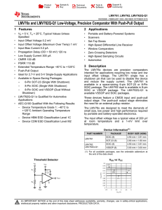 LMV761/LMV762/LMV762Q Low Voltage, Precision Comparator