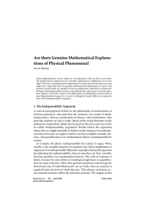 Are there Genuine Mathematical Explanations of Physical