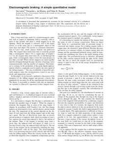 Electromagnetic braking: A simple quantitative model