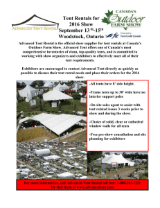 Tent Rentals for 2016 Show September 13th