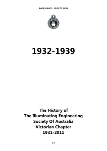 1932 TO 1939 - Illuminating Engineering Society of Australia and