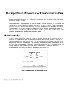 The Importance of Isolation for Foundation Fieldbus