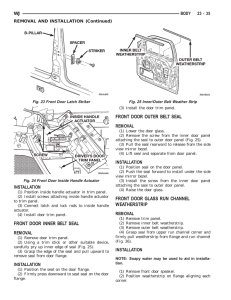 FRONT DOOR INNER BELT SEAL FRONT DOOR OUTER BELT