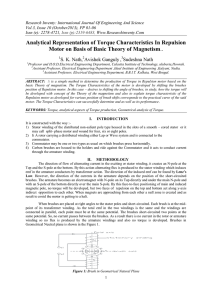 Analytical Representation of Torque Characteristics In Repulsion