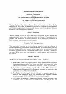 Memorandum of Understanding on Scientific Cooperation between