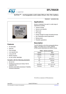 EnFilm™ - rechargeable solid state lithium thin film battery