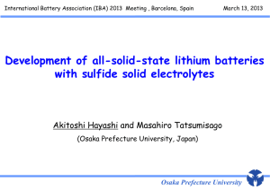 Development of all-solid-state lithium batteries with sulfide solid