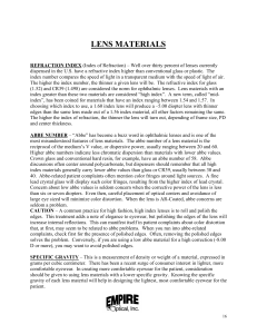 lens materials - Empire Optical
