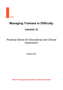 Managing Trainees in Difficulty