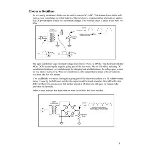 Diodes as Rectifiers