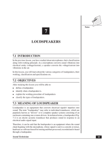 Lesson-07 LOUDSPEAKERS