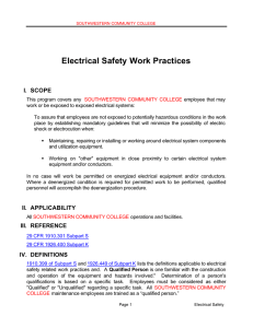 Electrical Safety Work Practices