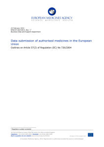 Data submission of authorised medicines in the European Union