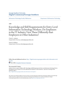 Knowledge and Skill Requirements for Entry