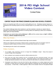 2016 Youth Video Contest Rules